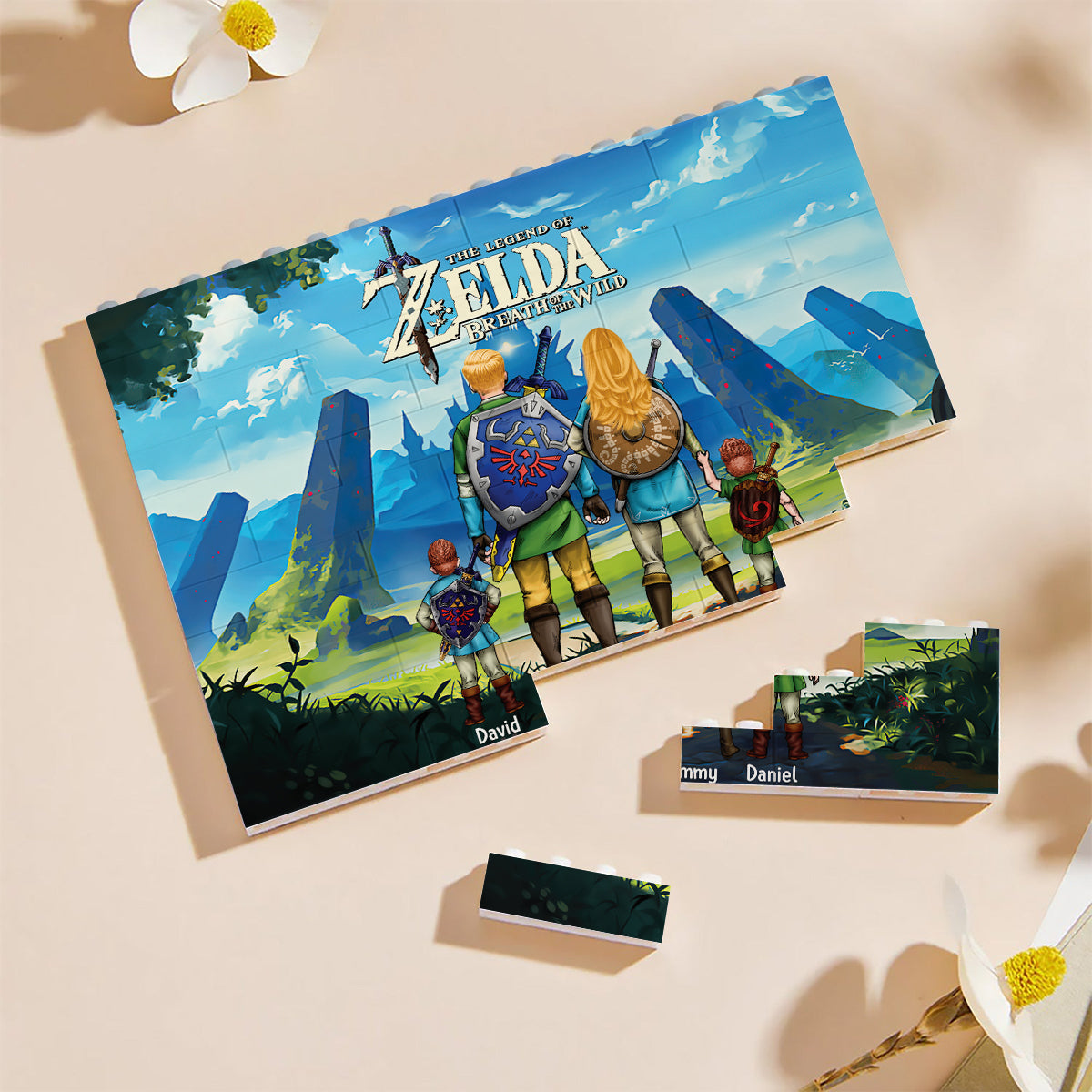 Personalized Hero's Legend Building Brick Block Gift for Dad One-sided Rectangle Building Brick Blocks GradoCreations