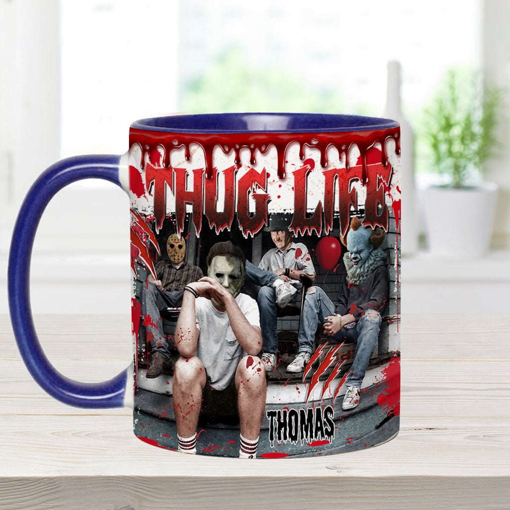 Personalized Thug Life Accent Mug Custom Name Gift for Halloween Accent Mug GradoCreations