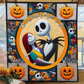 Personalized Nightmare Before Christmas Quilt for Couples - Custom Name Gift Quilt GradoCreations