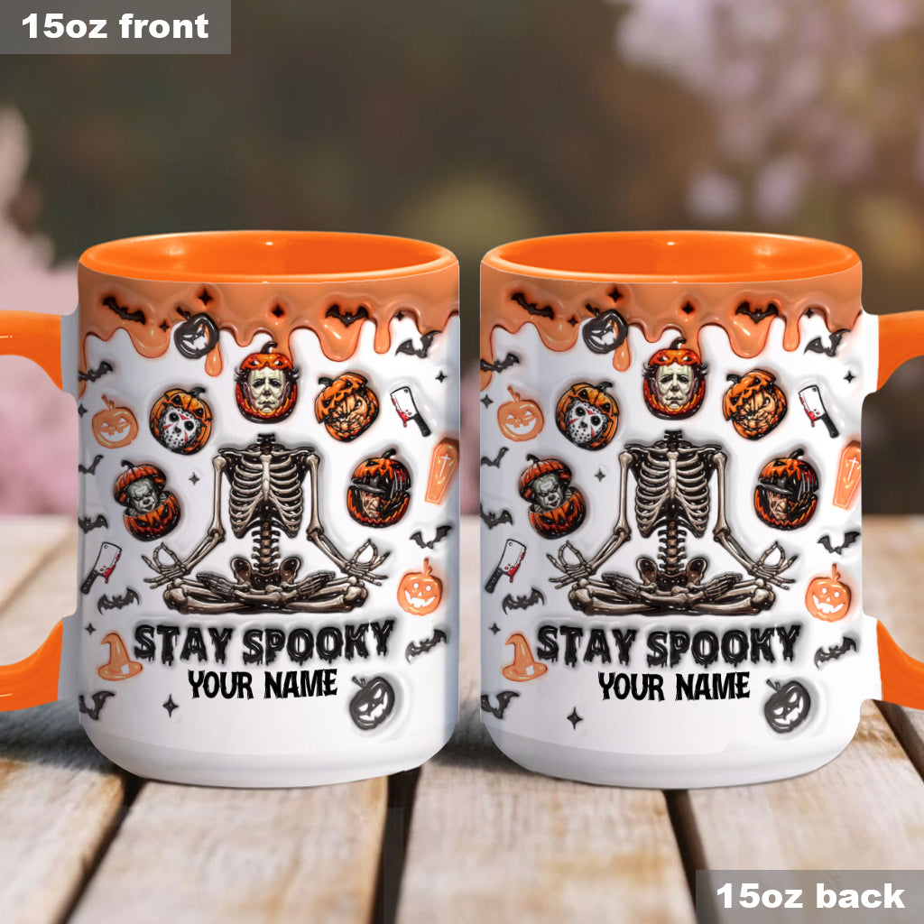 Personalized Stay Spooky Accent Mug Custom Name Gift Accent Mug GradoCreations