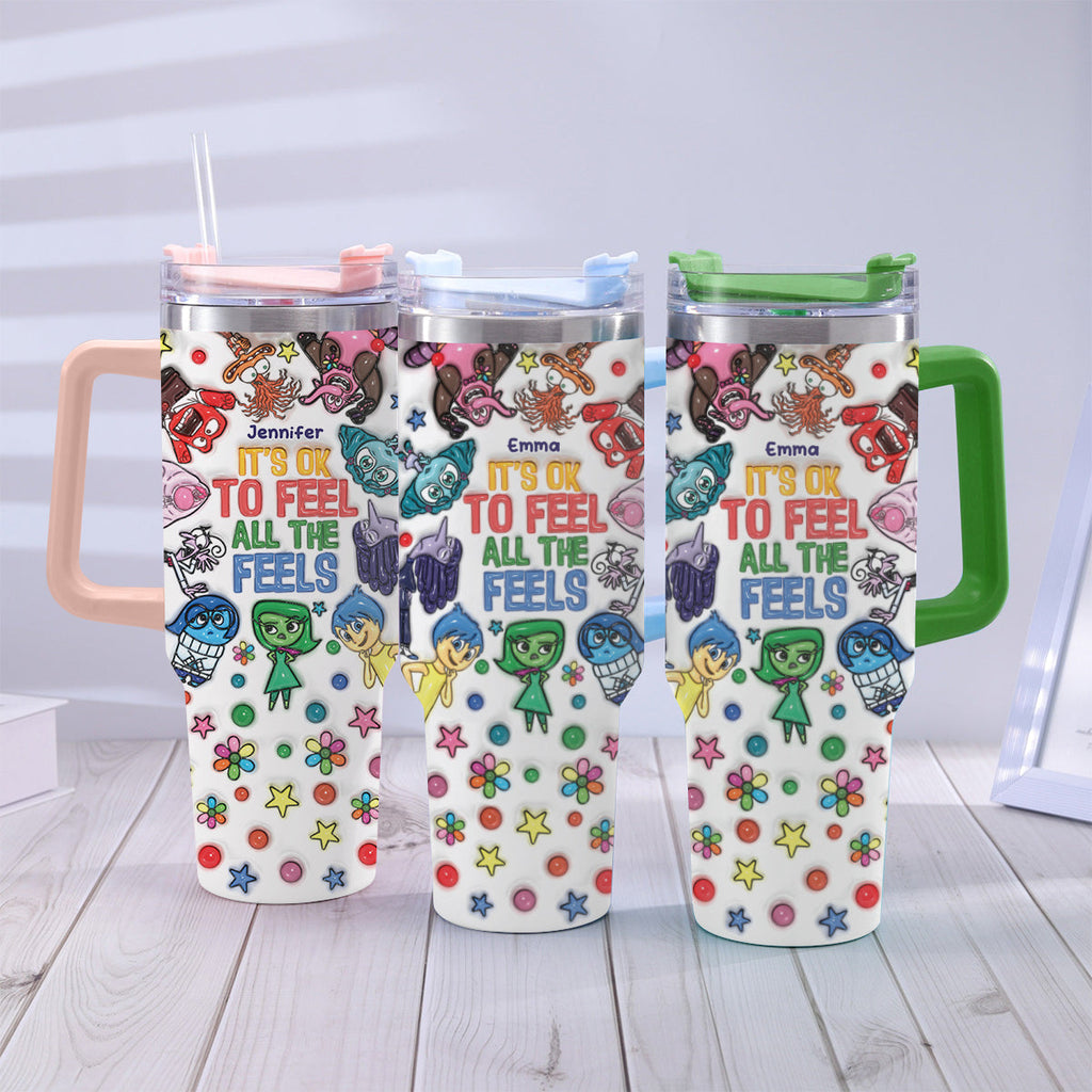 Personalized Insulated Tumbler with Handle - Custom Name Gift for Kids Tumbler With Handle GradoCreations