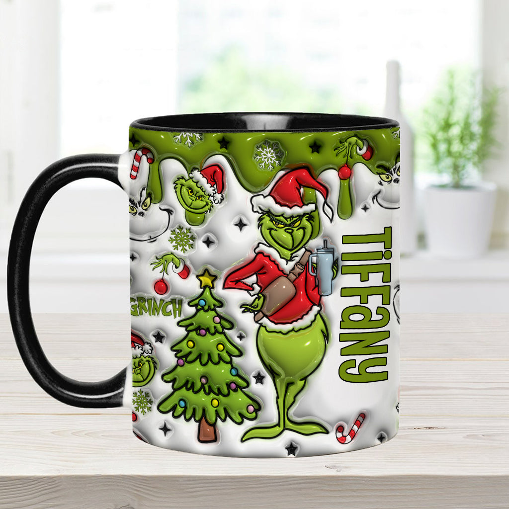 Personalized Grinch Accent Mug Custom Name Gift for Christmas Accent Mug GradoCreations