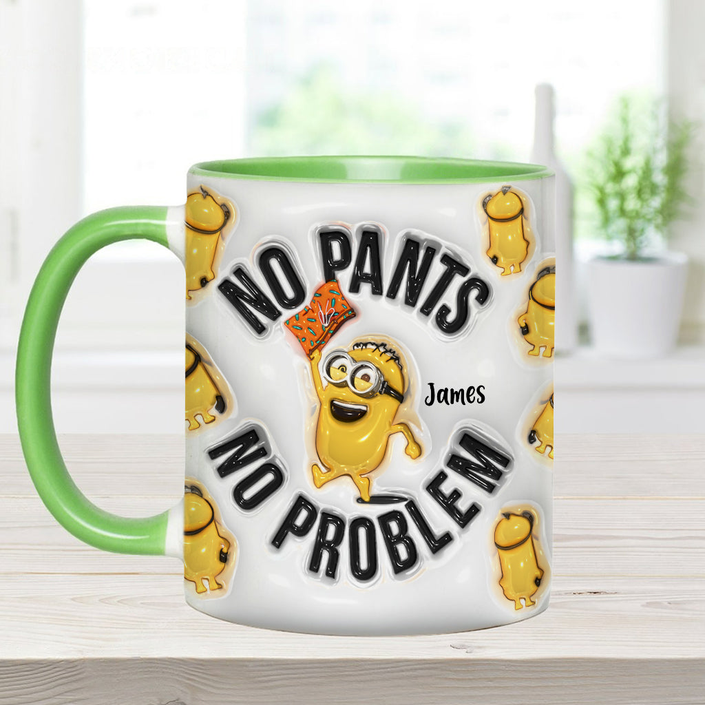 Personalized Minion Mug Custom Name No Pants No Problem Gift Accent Mug GradoCreations