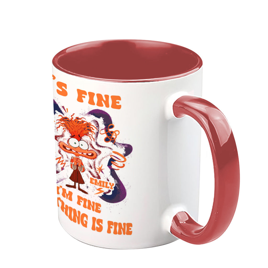 Personalized Accent Mug Cute Anxiety Design Gift for Graduation Accent Mug GradoCreations
