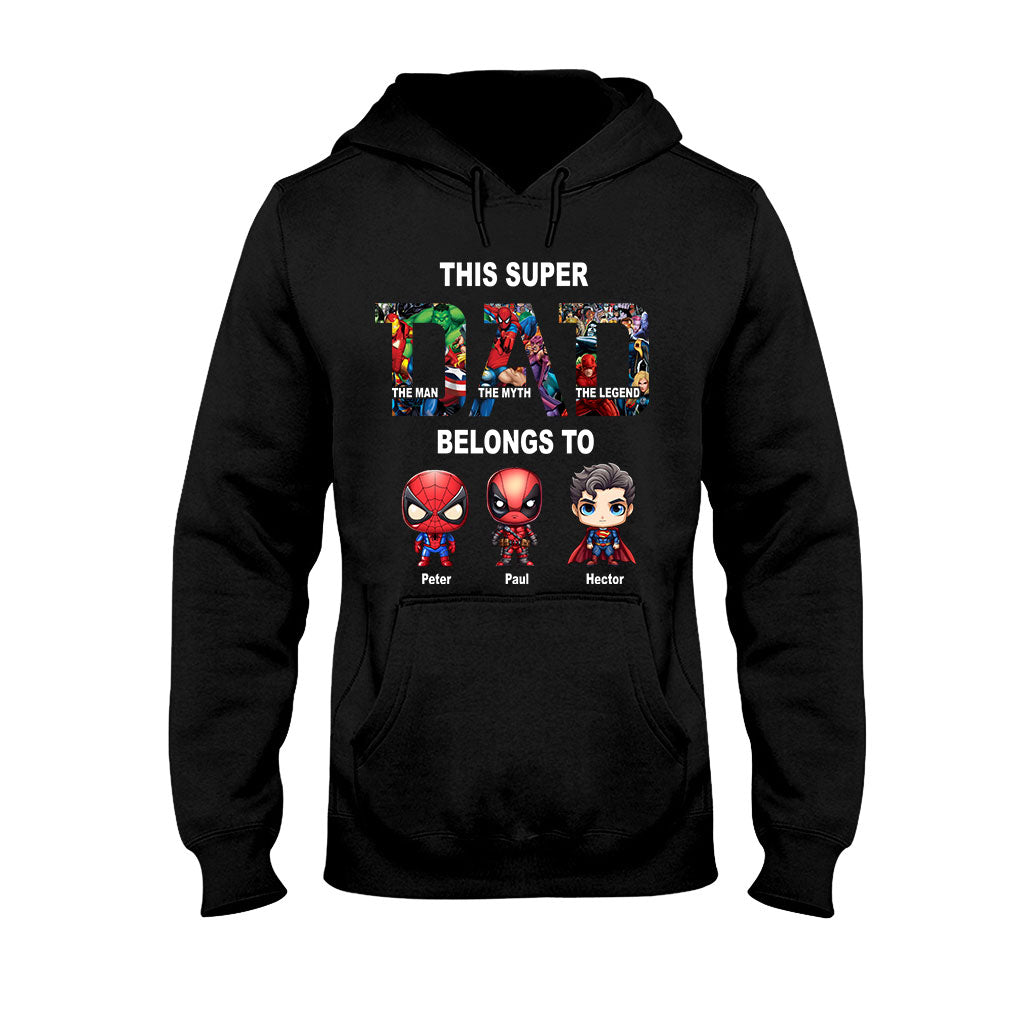 Personalized Super Dad T-shirt Custom Names Gift for Father's Day T-shirt & Hoodie GradoCreations