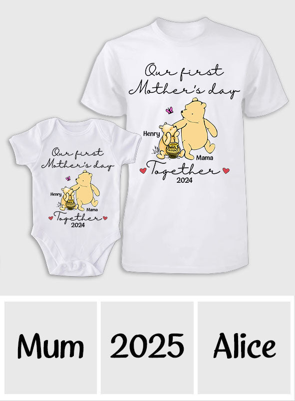 Personalized Mouse T-shirt and Baby Onesie for First Mother's Day Gift T-shirt And Baby Onesie GradoCreations
