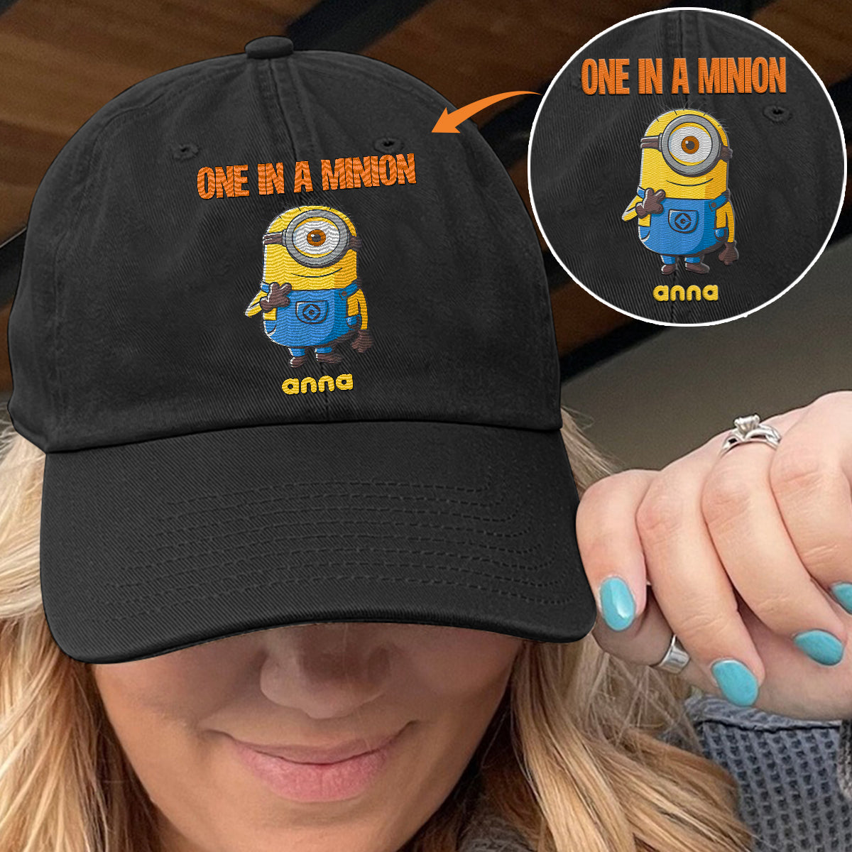 Personalized One In A Minion Embroidered Cap Gift for Kids Embroidered Classic Cap GradoCreations