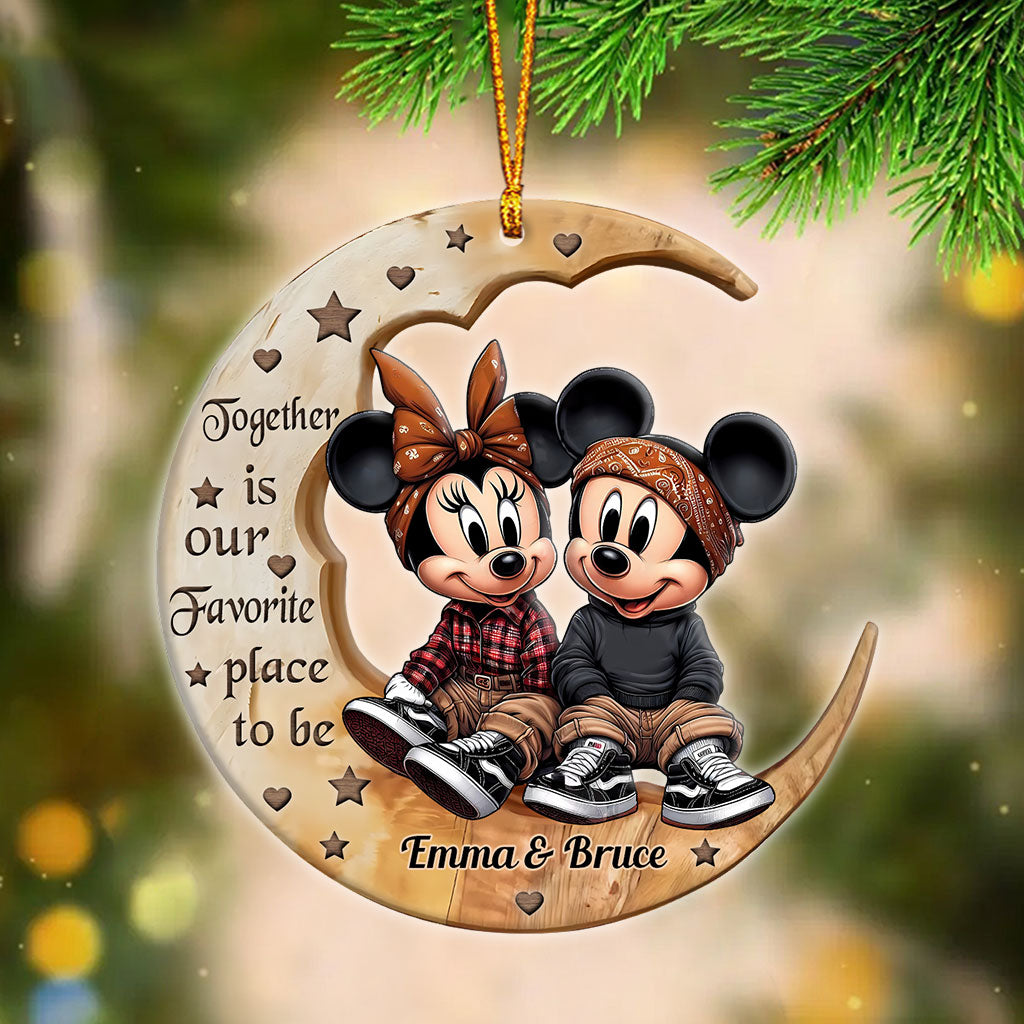 Personalized Acrylic Moon Ornament Custom Name Gift for Couples Ornament GradoCreations