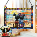 Personalized Mickey Mouse Window Hanging Suncatcher Ornament Gift for Couples Window Hanging Suncatcher Ornament GradoCreations