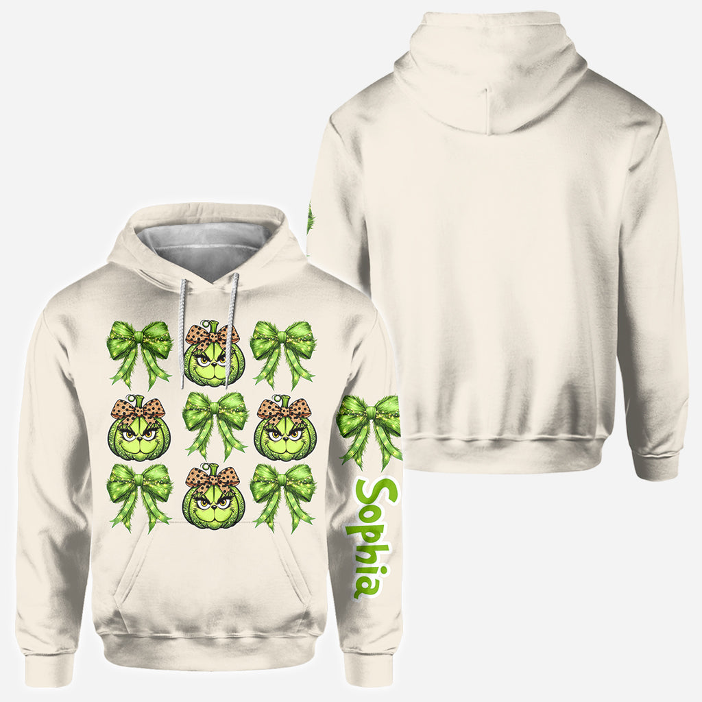 Personalized Grinchy Christmas All Over Shirt for Women All Over Shirt GradoCreations