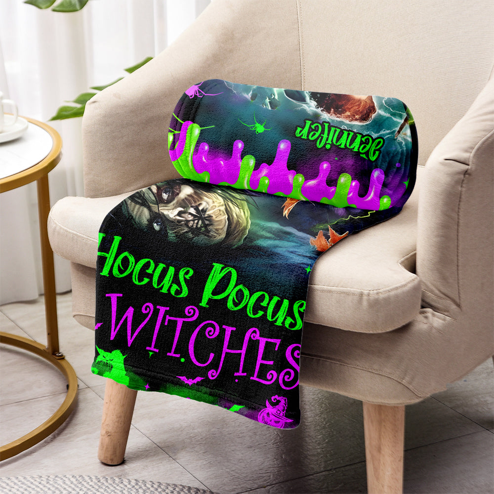 Personalized Witches Blanket Custom Name Halloween Gift Blanket GradoCreations