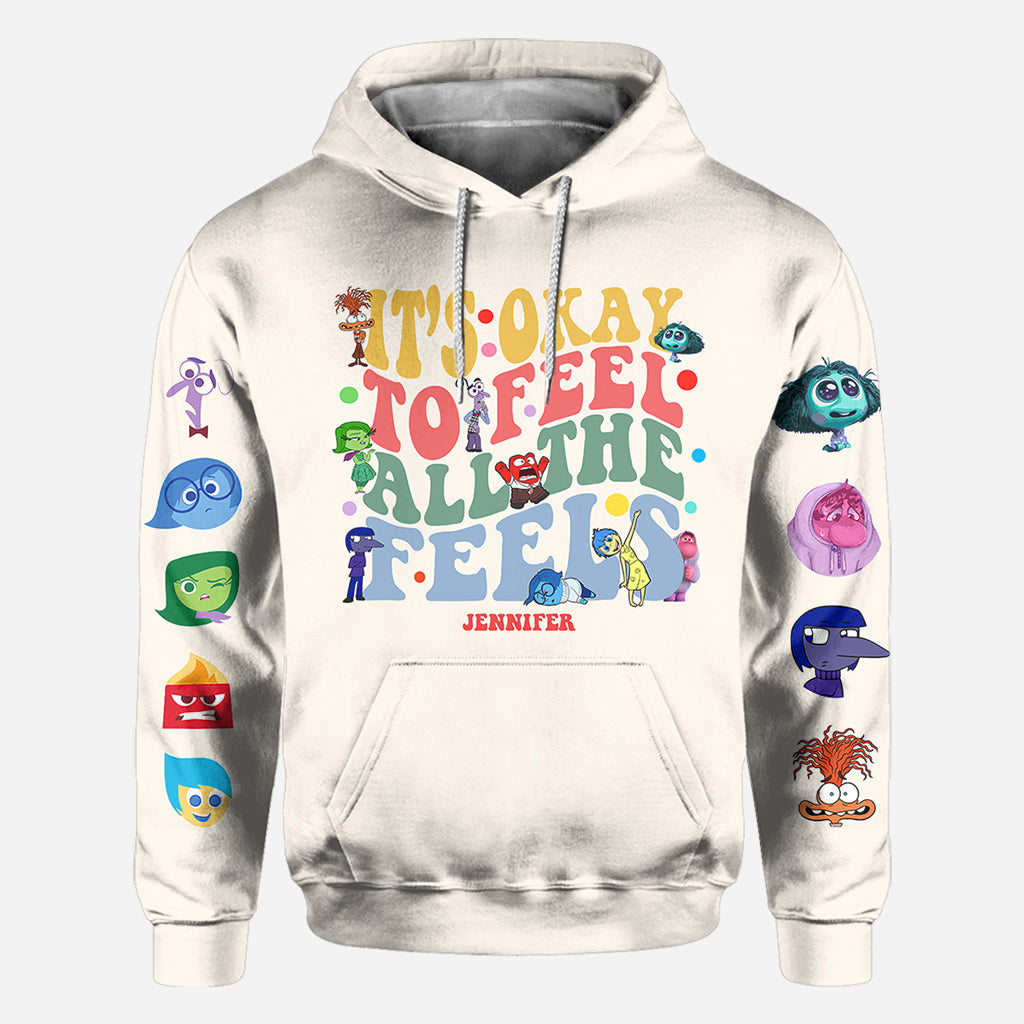 Personalized All Over Shirt for Kids - It's Ok to Feel All the Feels Gift Idea All Over Shirt GradoCreations