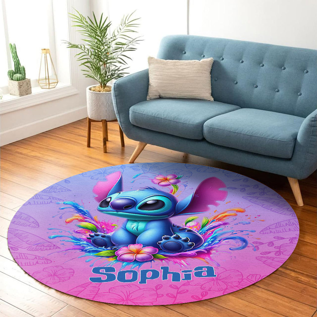 Personalized Ohana Round Rug Custom Name Fun Décor Gift Round Rug GradoCreations