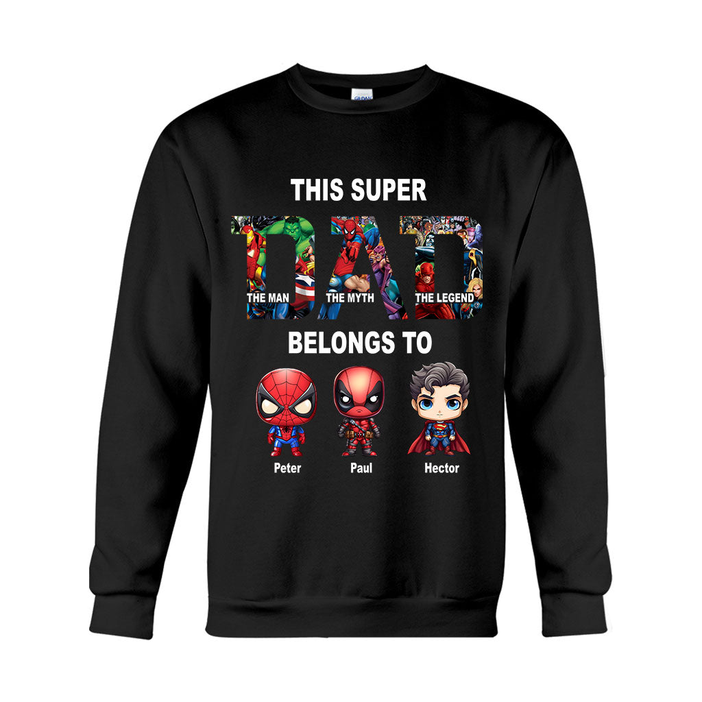 Personalized Super Dad T-shirt Custom Names Gift for Father's Day T-shirt & Hoodie GradoCreations