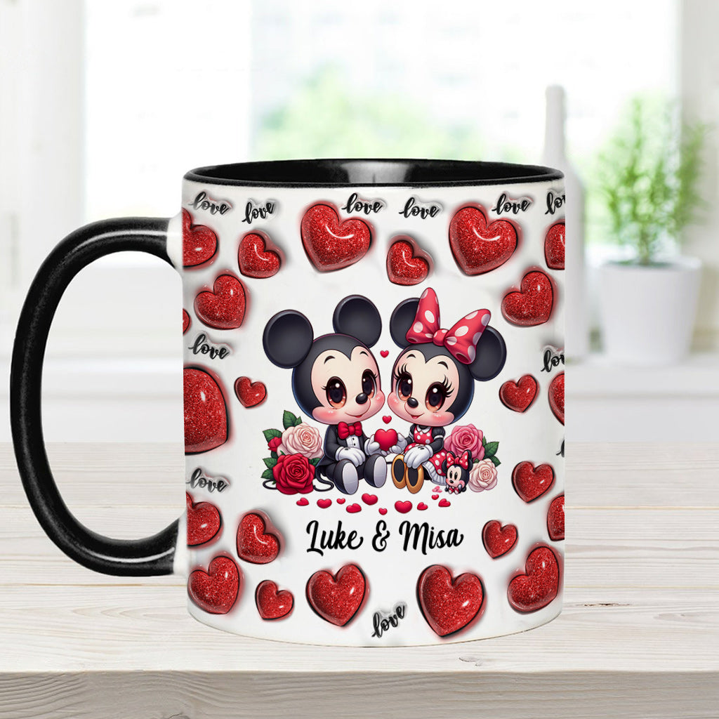 Personalized Couple Heart Mug with Custom Names for Anniversary Gift Accent Mug GradoCreations