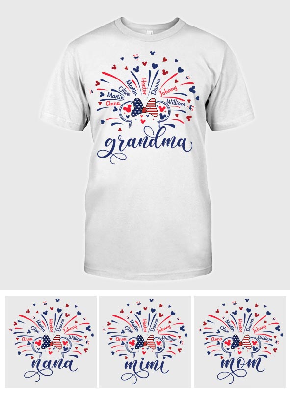 Personalized Firework Mouse T-shirt & Hoodie for Family | 4th of July Gift T-shirt & Hoodie GradoCreations