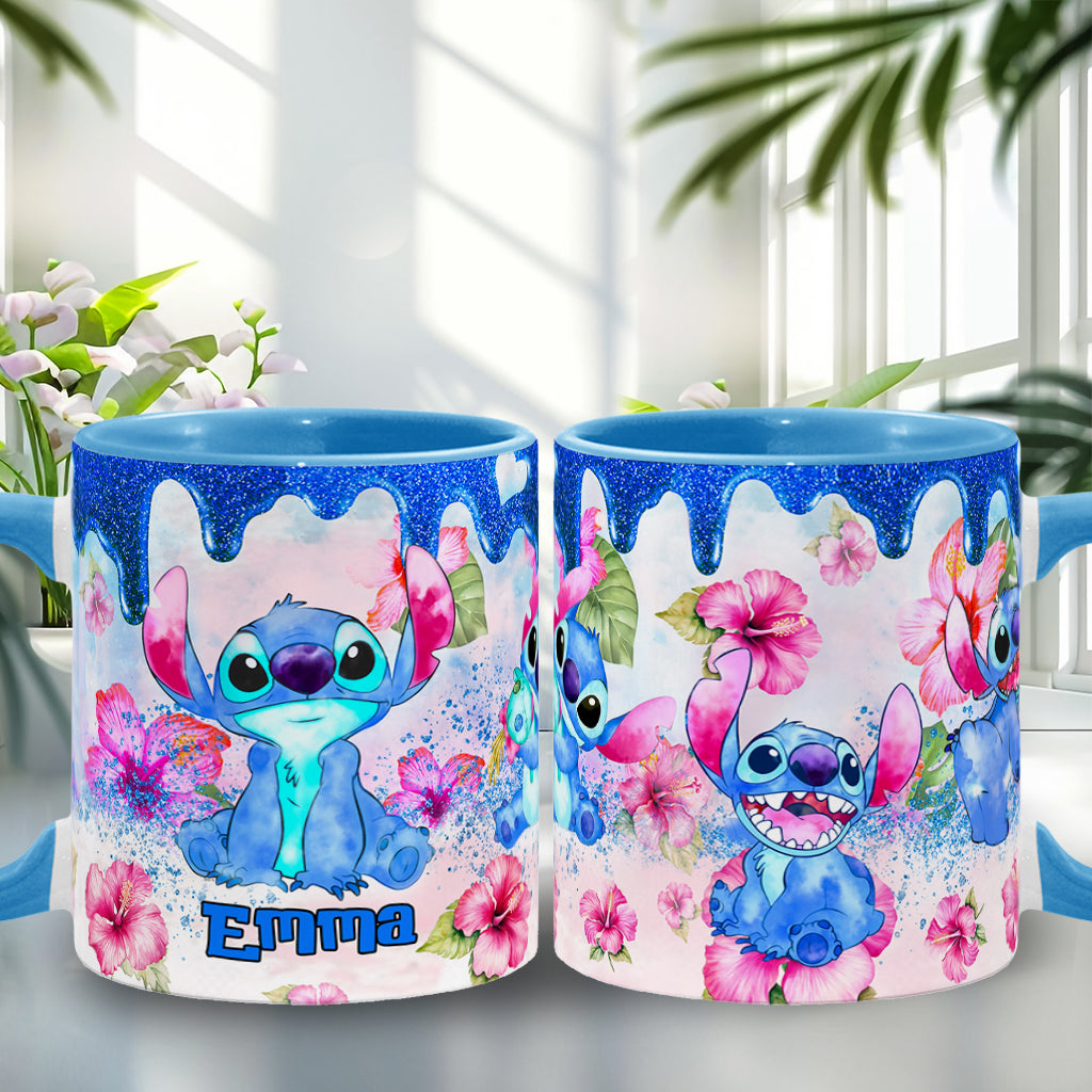 Personalized Ohana Accent Mug Colorful Floral Design Gift Accent Mug GradoCreations