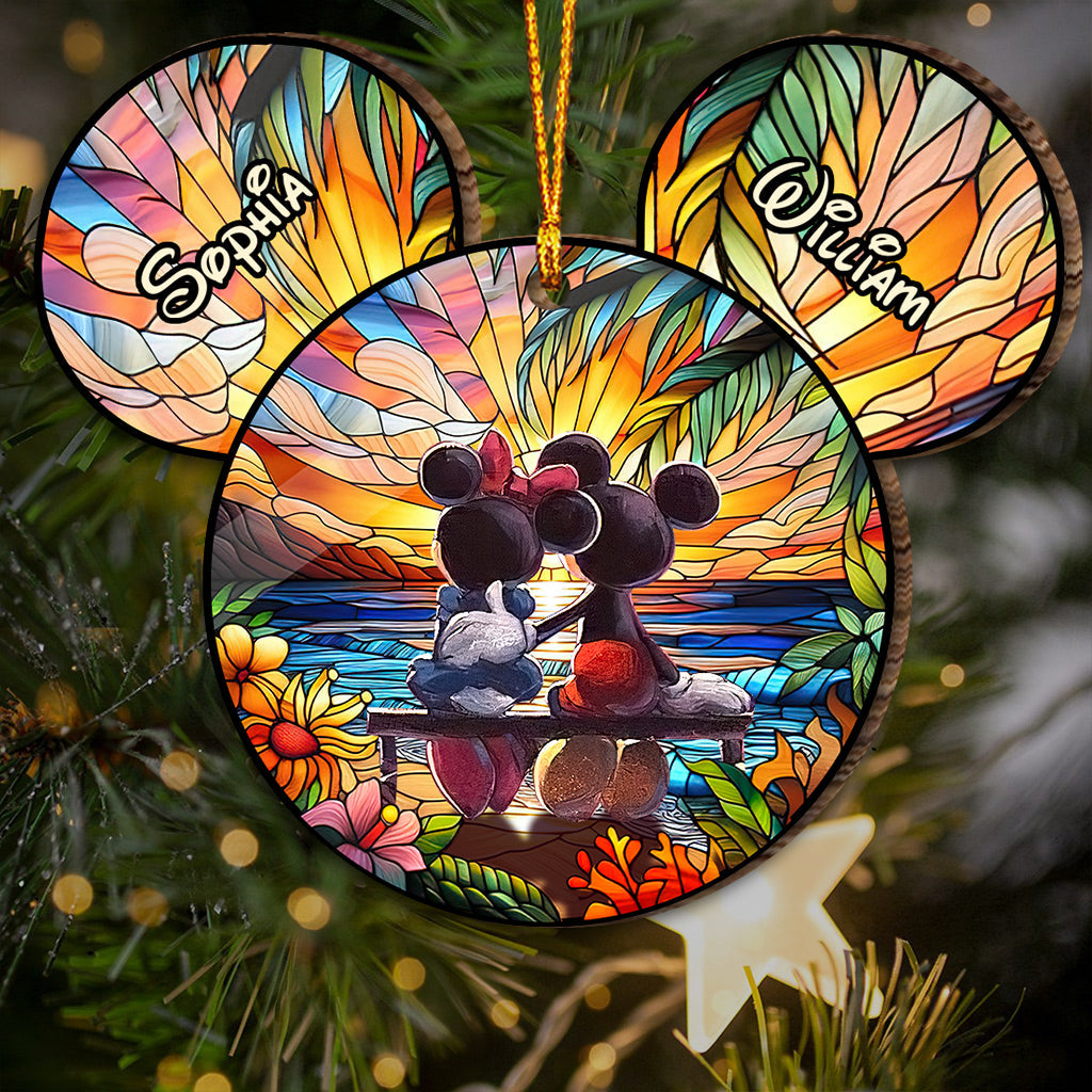 Personalized Romantic Mouse Couple Acrylic Ornament for Christmas Ornament GradoCreations