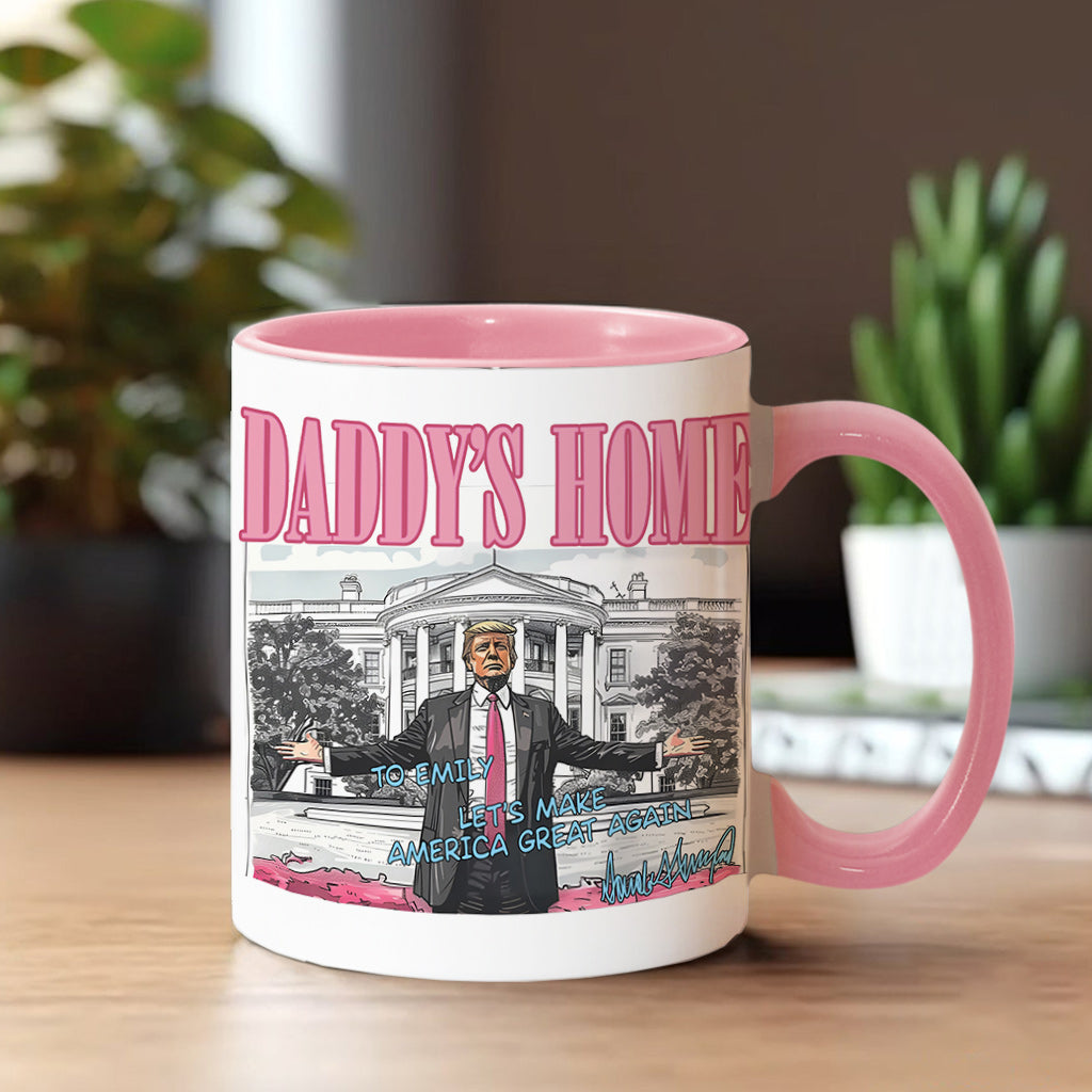 Personalized Two-Tone Accent Mug Custom Name Gift for Dad Accent Mug GradoCreations