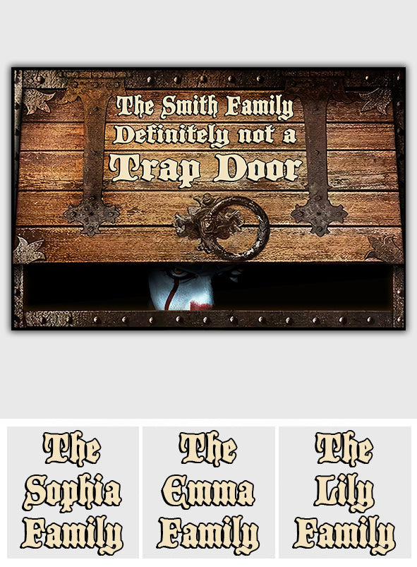 Personalized Family Doormat Funny Trap Door Design Custom Name Doormat GradoCreations