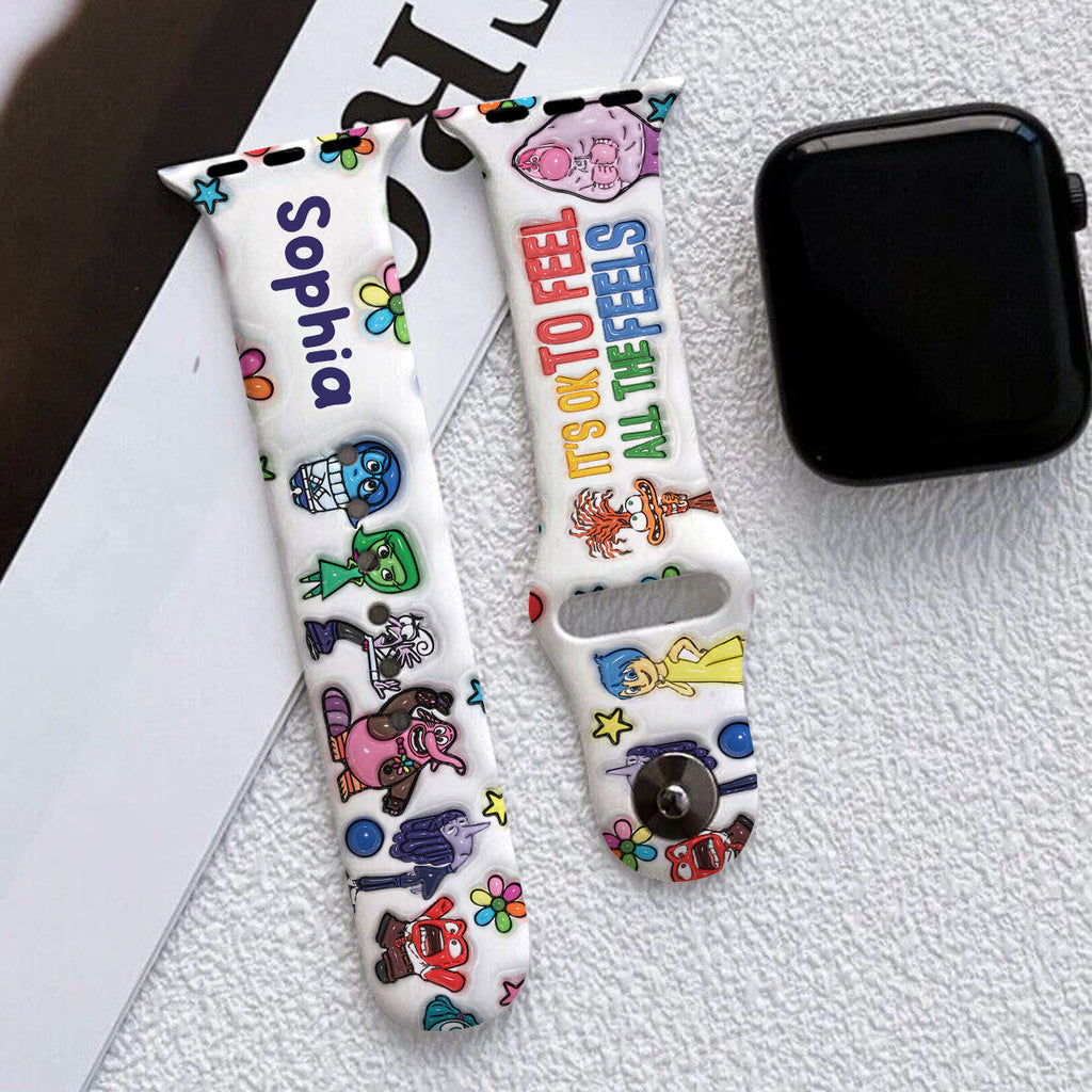 Personalized Silicone Apple Watch Band Custom Name Gift Apple Watch Band GradoCreations
