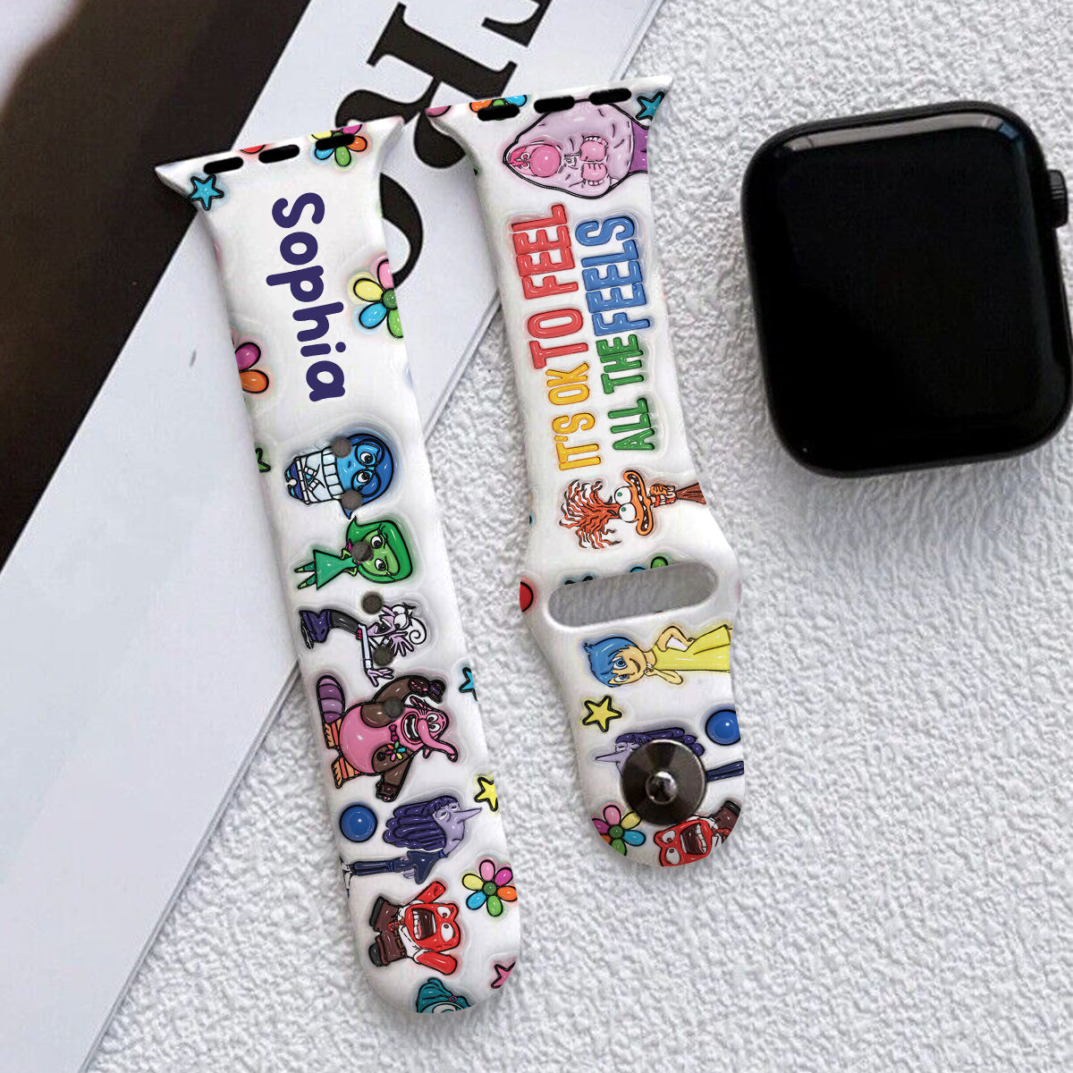 Personalized Silicone Apple Watch Band Custom Name Gift Apple Watch Band GradoCreations