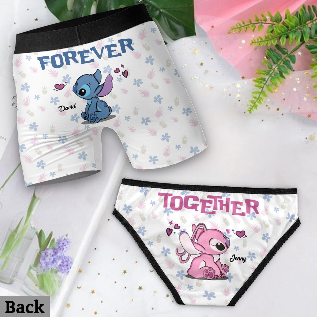 Personalized Lace Border Briefs and Boxer Briefs for Couples | Custom Name Gift Lace Border Women Briefs And Men’s Boxer Briefs GradoCreations