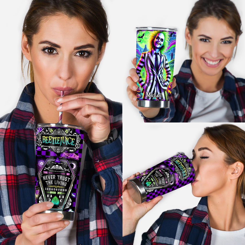 Personalized Beetlejuice Tumbler Custom Name Halloween Gift Tumbler GradoCreations