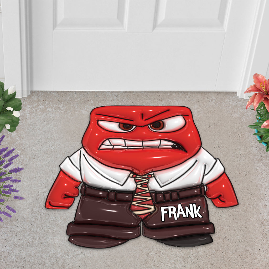 Personalized Emotion-Themed Shaped Doormat Custom Name Gift Shaped Doormat GradoCreations