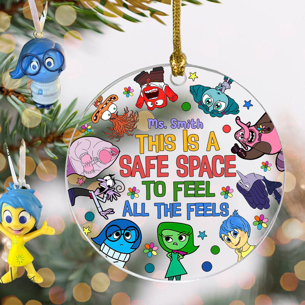Personalized Transparent Christmas Ornament Safe Space Gift One-sided Circle Transparent Ornament GradoCreations