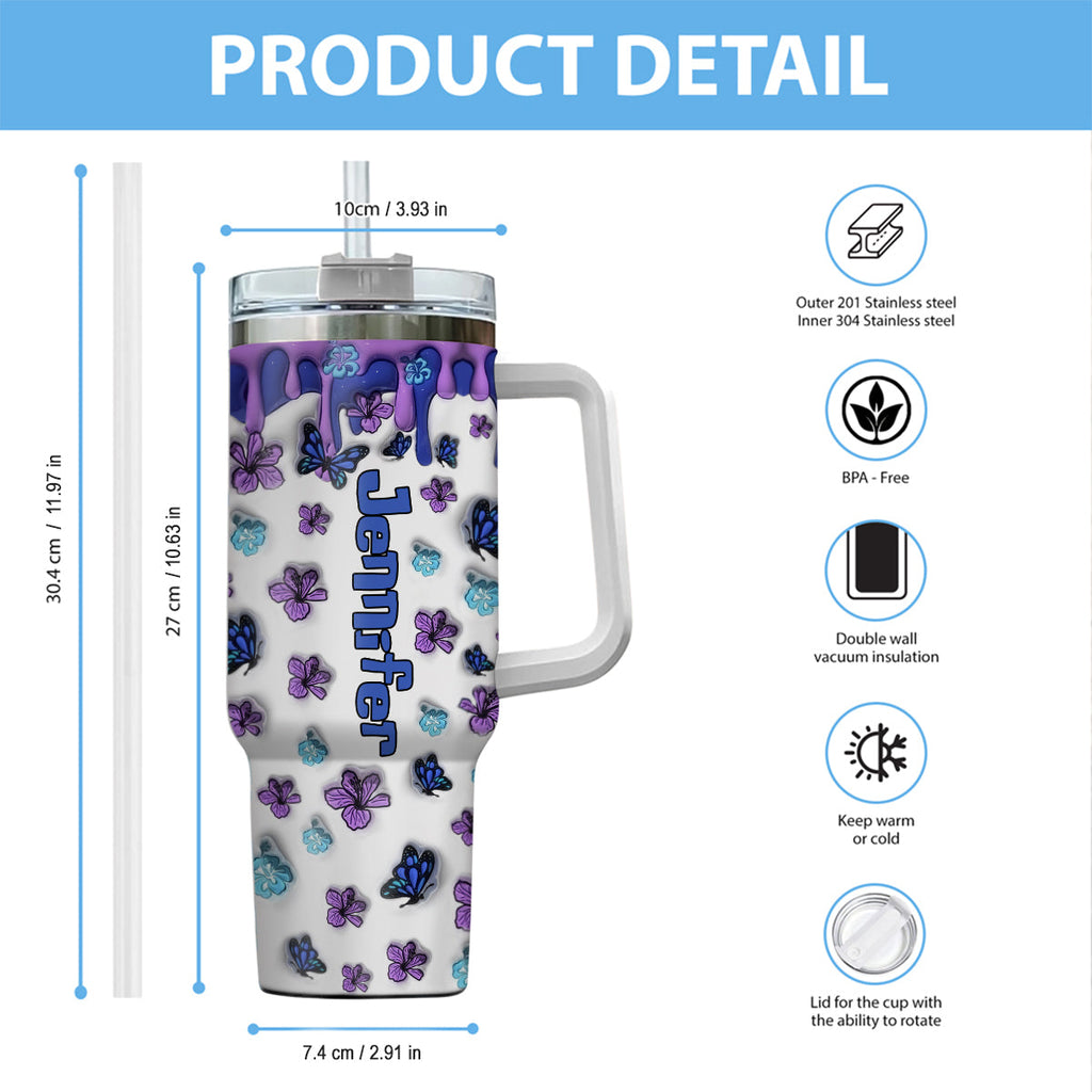Personalized Ohana Tumbler with Handle Custom Name Gift Idea Tumbler With Handle GradoCreations