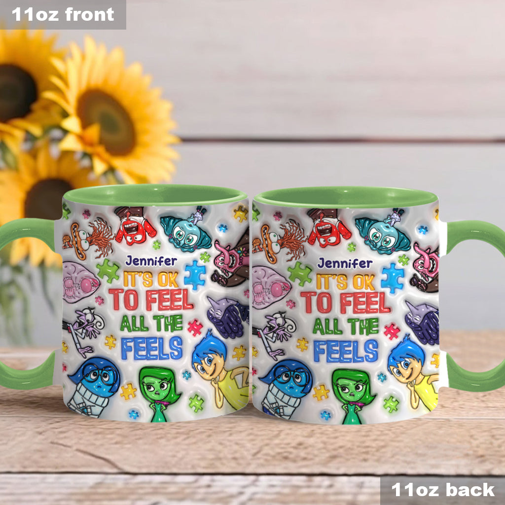 Personalized Autism Awareness Accent Mug for Kids | Custom Name Gift Accent Mug GradoCreations
