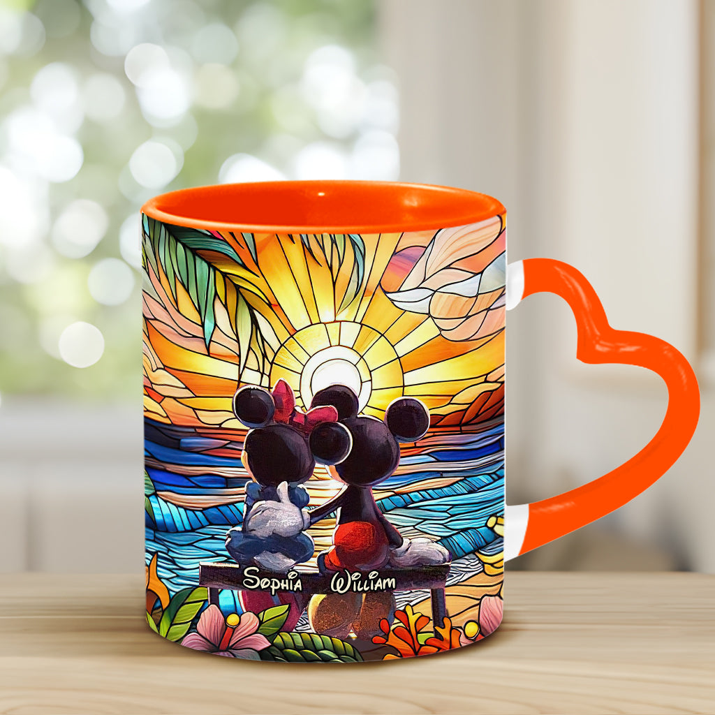 Personalized Heart Handle Mug Custom Name Gift for Couple Heart Handle Mug GradoCreations
