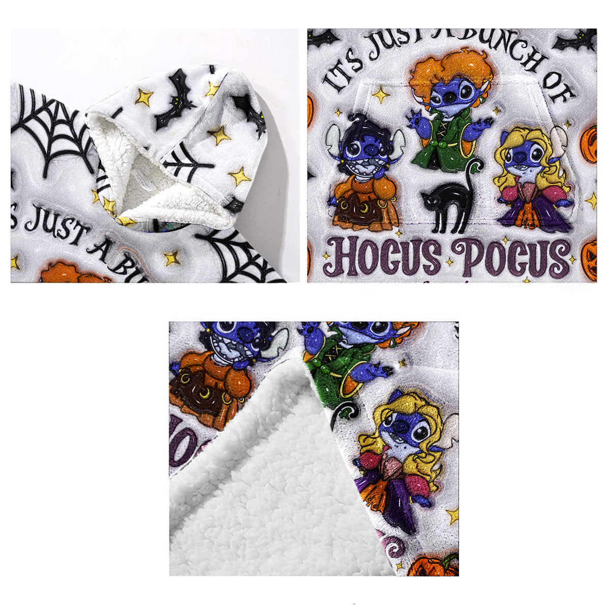 Personalized Halloween Blanket Hoodie Custom Name Soft and Cozy Blanket Hoodie GradoCreations