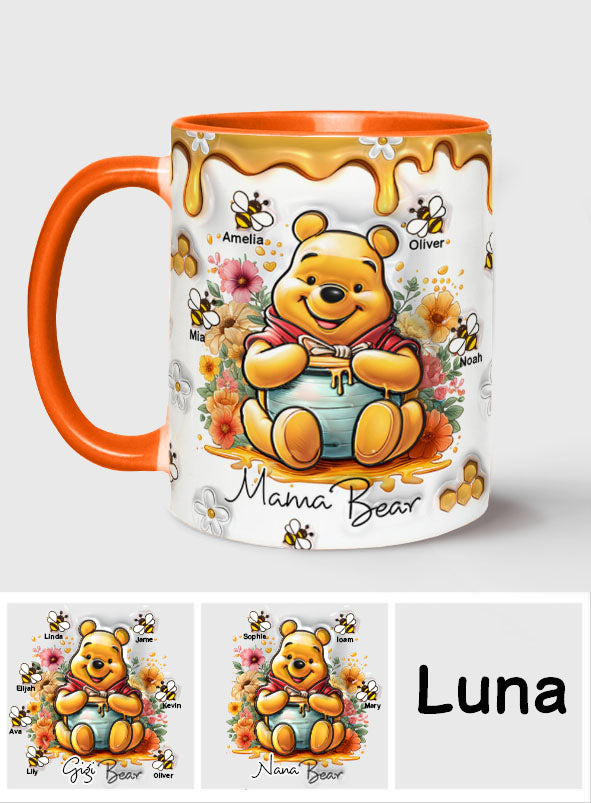 Personalized Mama Bear Accent Mug Custom Name Gift for Mom Accent Mug GradoCreations