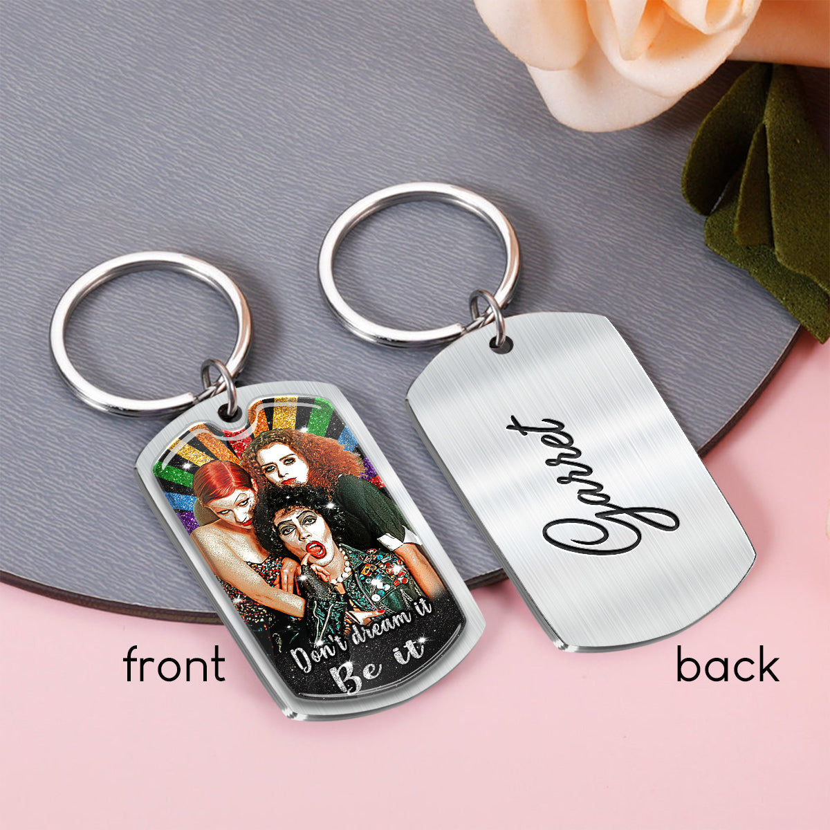 Personalized LGBT Support Epoxy Metal Keychain Unique Gift Epoxy Metal Keychain GradoCreations
