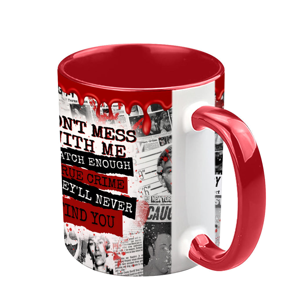 Personalized Accent Mug with Unique True Crime Design Accent Mug GradoCreations