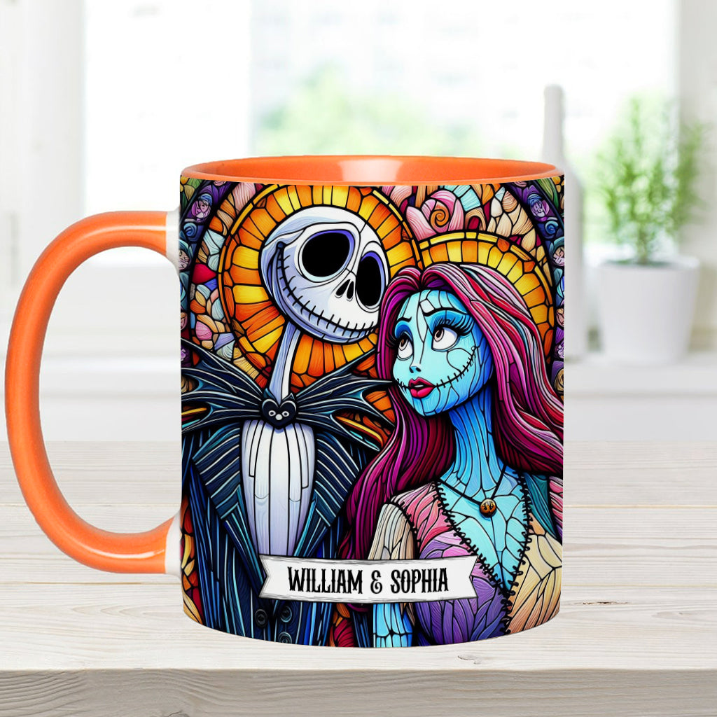 Personalized Jack and Sally Accent Mug Custom Couples Gift Accent Mug GradoCreations