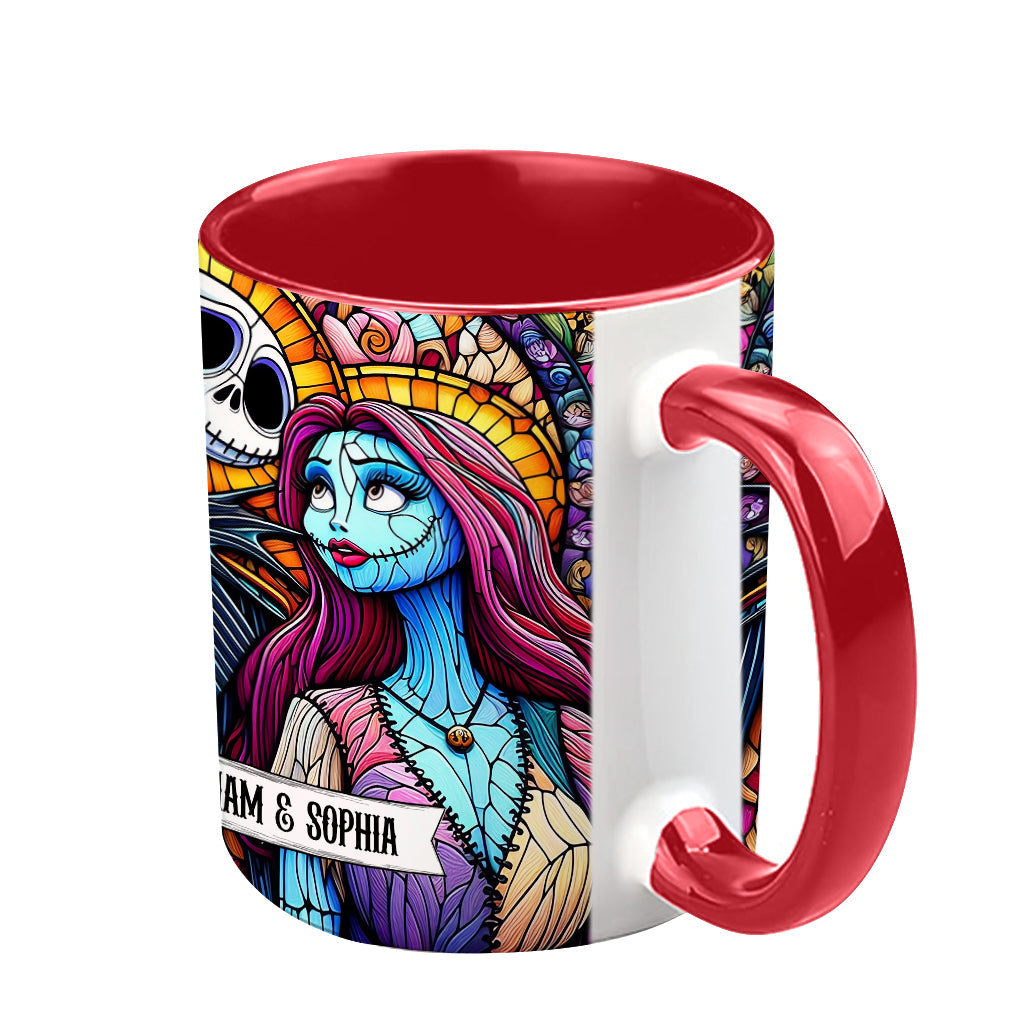 Personalized Jack and Sally Accent Mug Custom Couples Gift Accent Mug GradoCreations