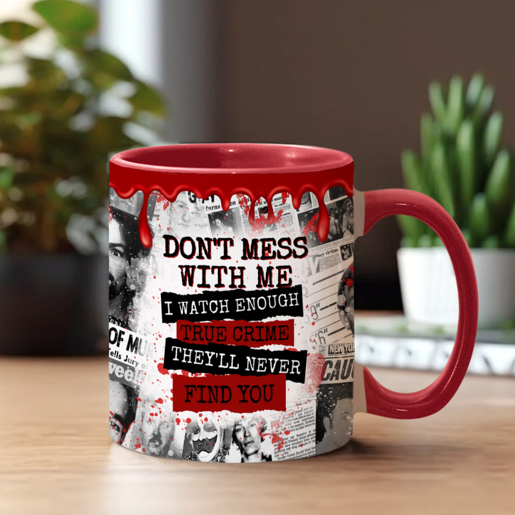 Personalized Accent Mug with Unique True Crime Design Accent Mug GradoCreations