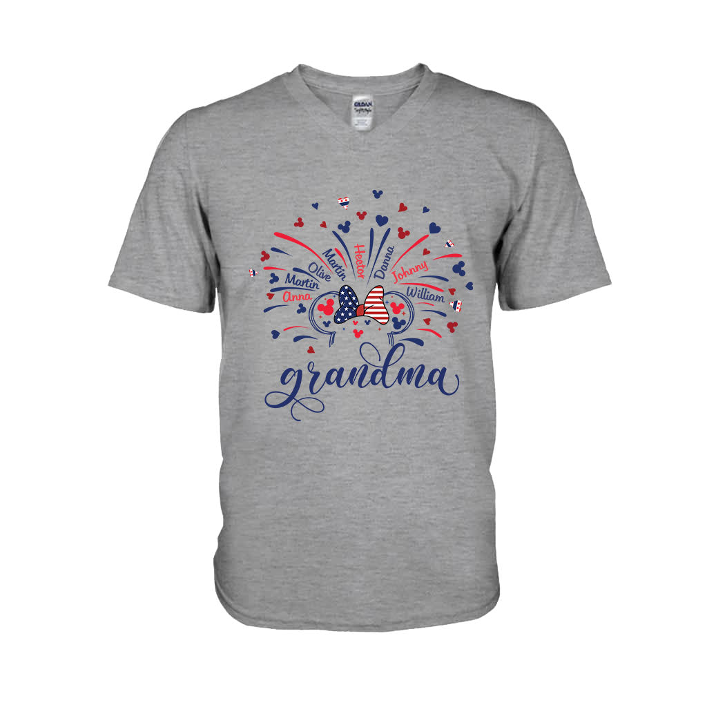 Personalized Firework Mouse T-shirt & Hoodie for Family | 4th of July Gift T-shirt & Hoodie GradoCreations