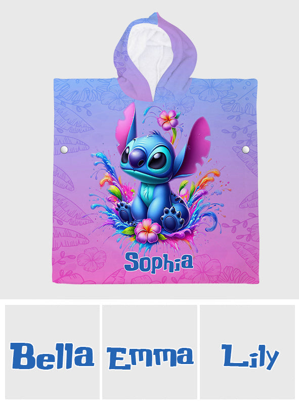 Personalized Kid Hooded Towel Poncho with Name for Beach Fun Kid Hooded Towel Poncho GradoCreations