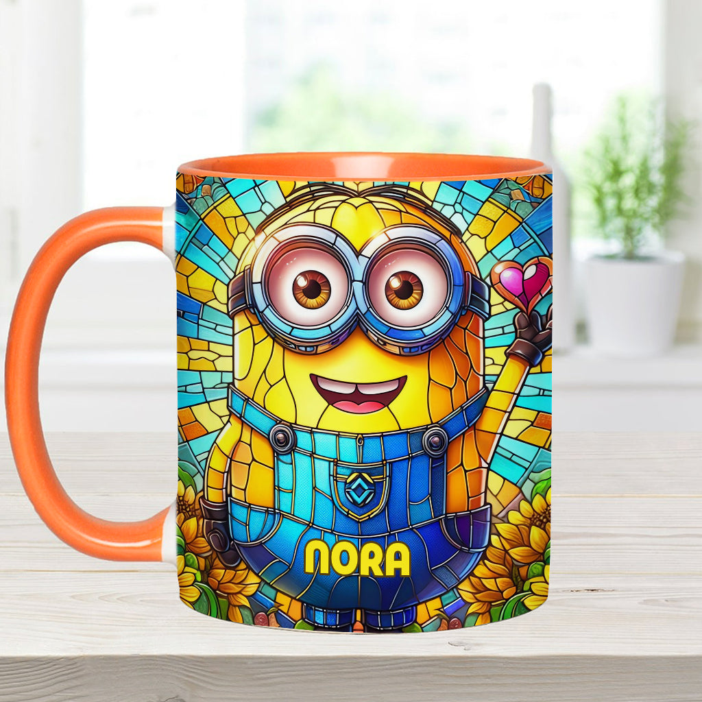 Personalized Minion Accent Mug Custom Name Gift for Kids Accent Mug GradoCreations