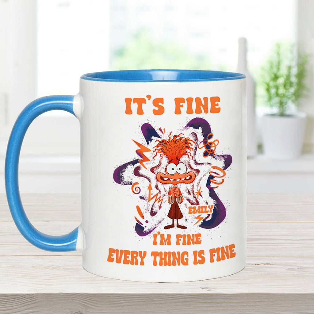 Personalized Accent Mug Cute Anxiety Design Gift for Graduation Accent Mug GradoCreations