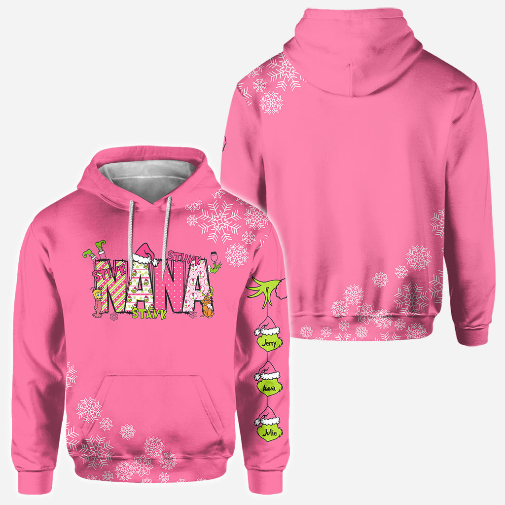 Personalized Grinchy Grandma Christmas All Over Shirt for Grandma All Over Shirt GradoCreations