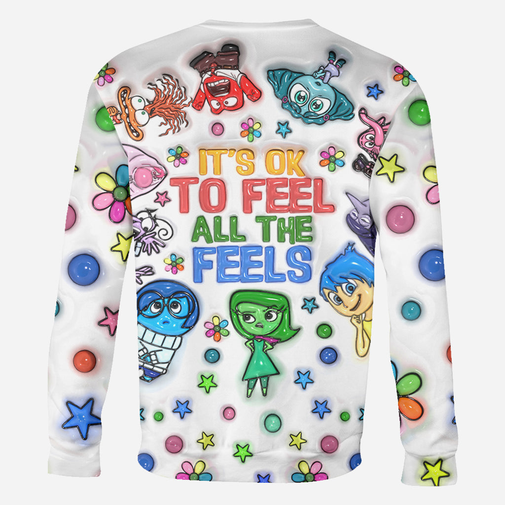 Personalized All Over Shirt with Fun 'All The Feels' Design for Kids All Over Shirt GradoCreations