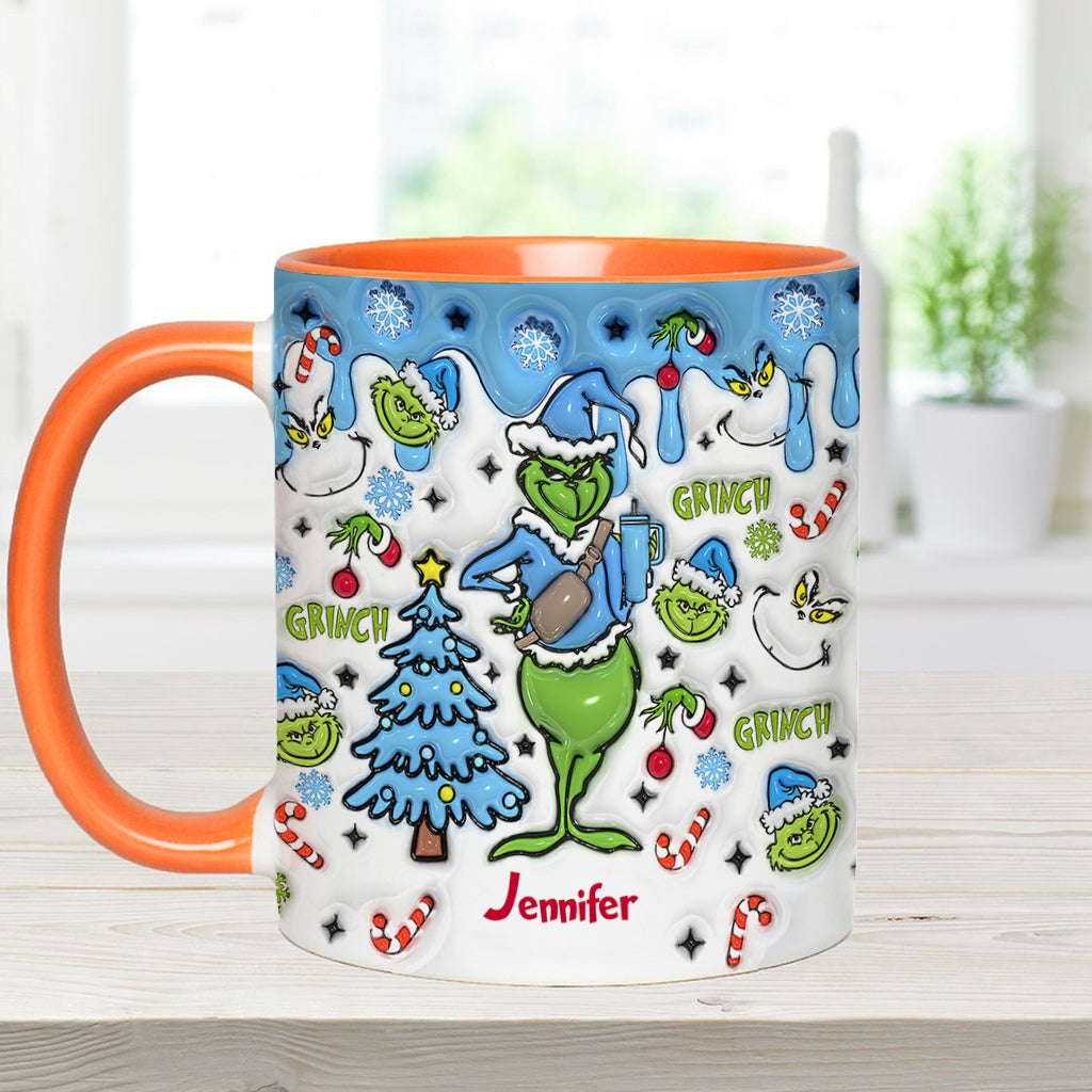 Personalized Grinch Accent Mug Custom Name Christmas Gift Accent Mug GradoCreations
