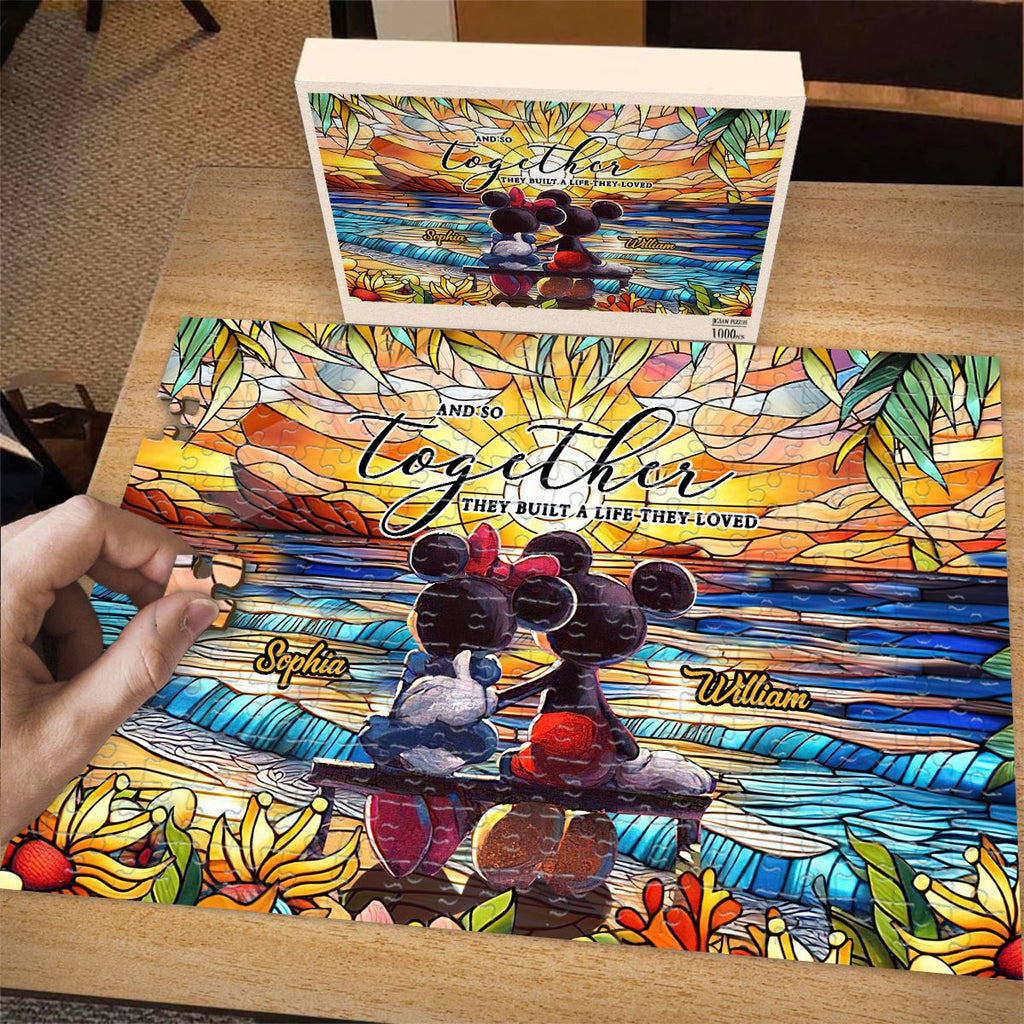 Personalized Couple Jigsaw Puzzle Unique Gift for Engagement Anniversary Jigsaw Puzzle GradoCreations
