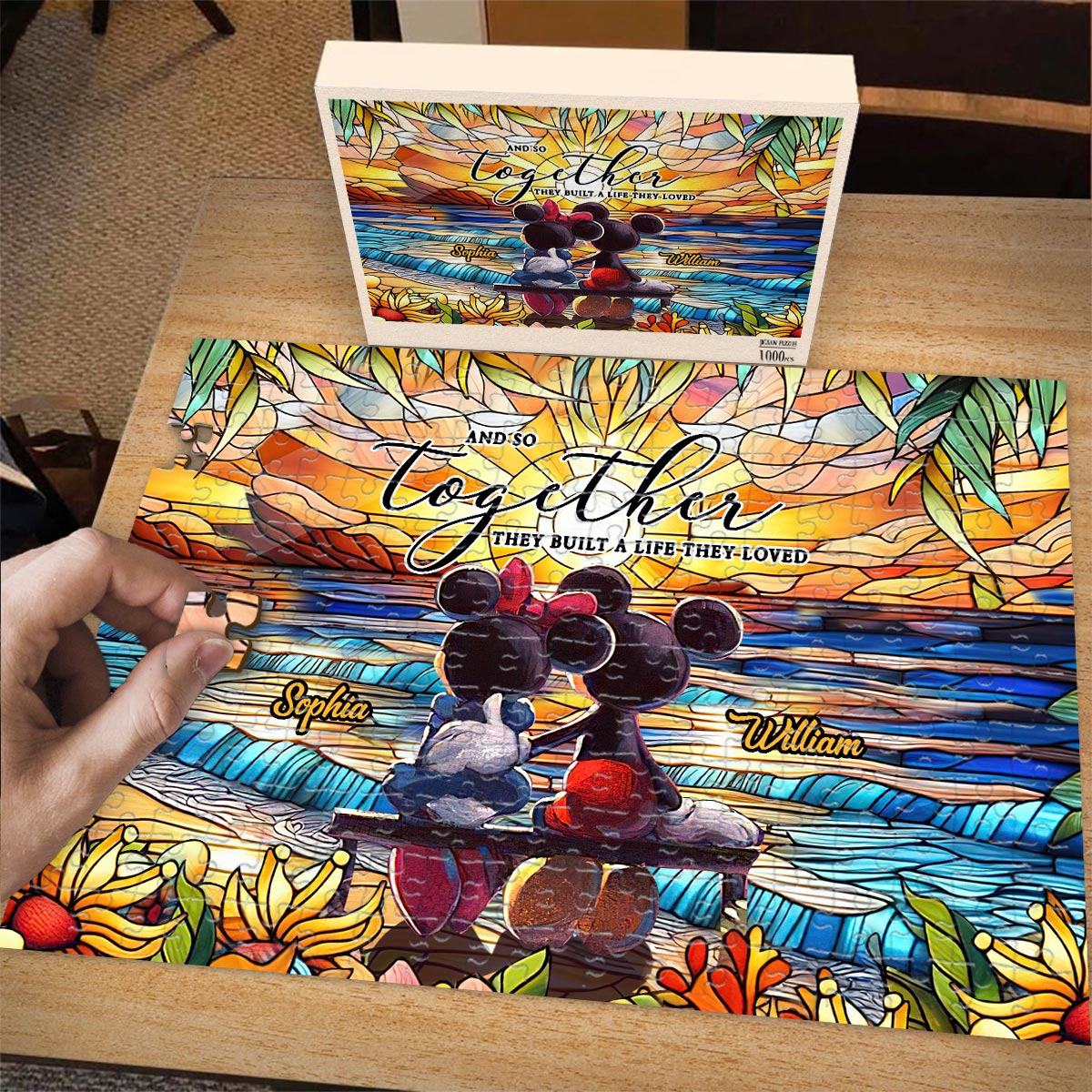 Personalized Couple Jigsaw Puzzle Unique Gift for Engagement Anniversary Jigsaw Puzzle GradoCreations