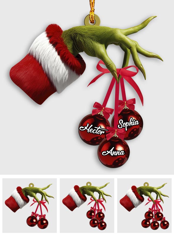 Personalized Grinch Family Ornament Custom Names for Christmas Ornament GradoCreations